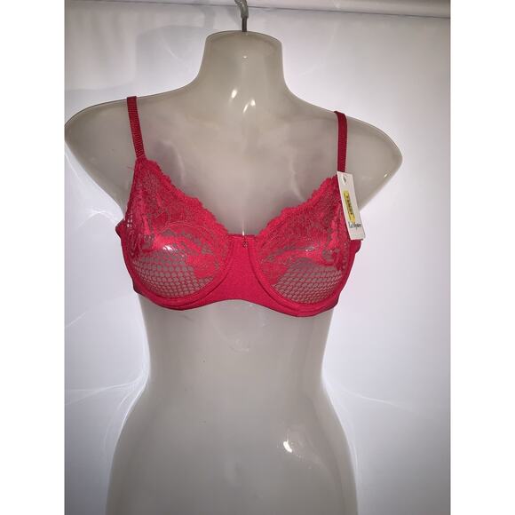 Le Mystere Pink Lace Allure Unlined Underwire Bra Style 34B - Picture 1 of 5